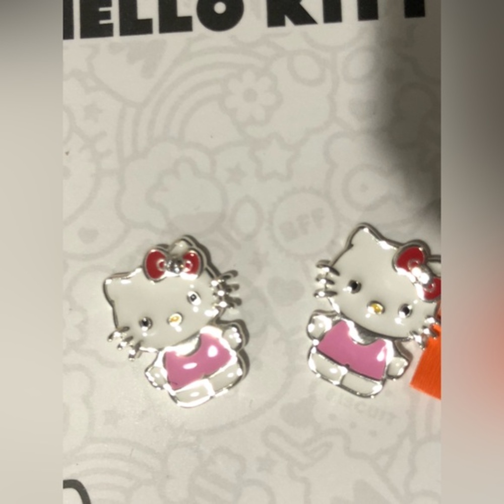 Hello Kitty super cute silver plated earrings new in box